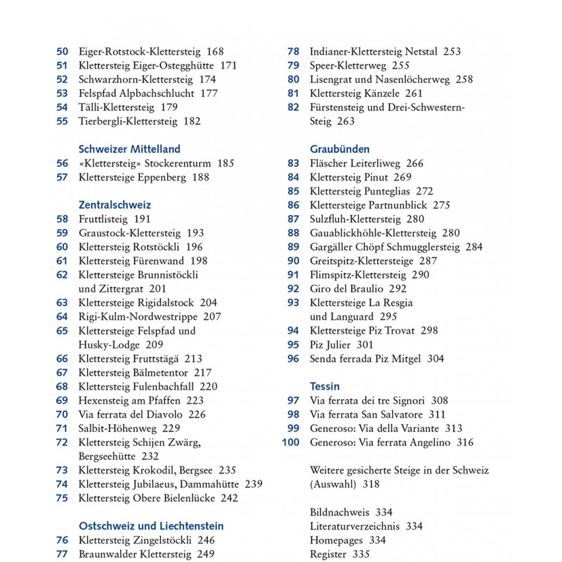 Die Klettersteige der Schweiz