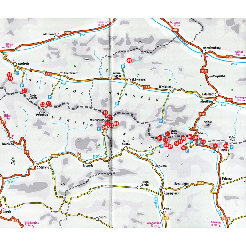 Kletterroutenübersicht Karnische Alpen