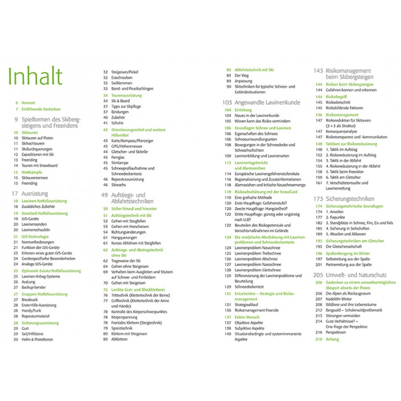Alpin-Lehrplan Skibergsteigen Freeriding